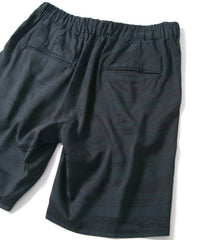 レーヨン コットンラミー ストライプ ショーツ - BLACK