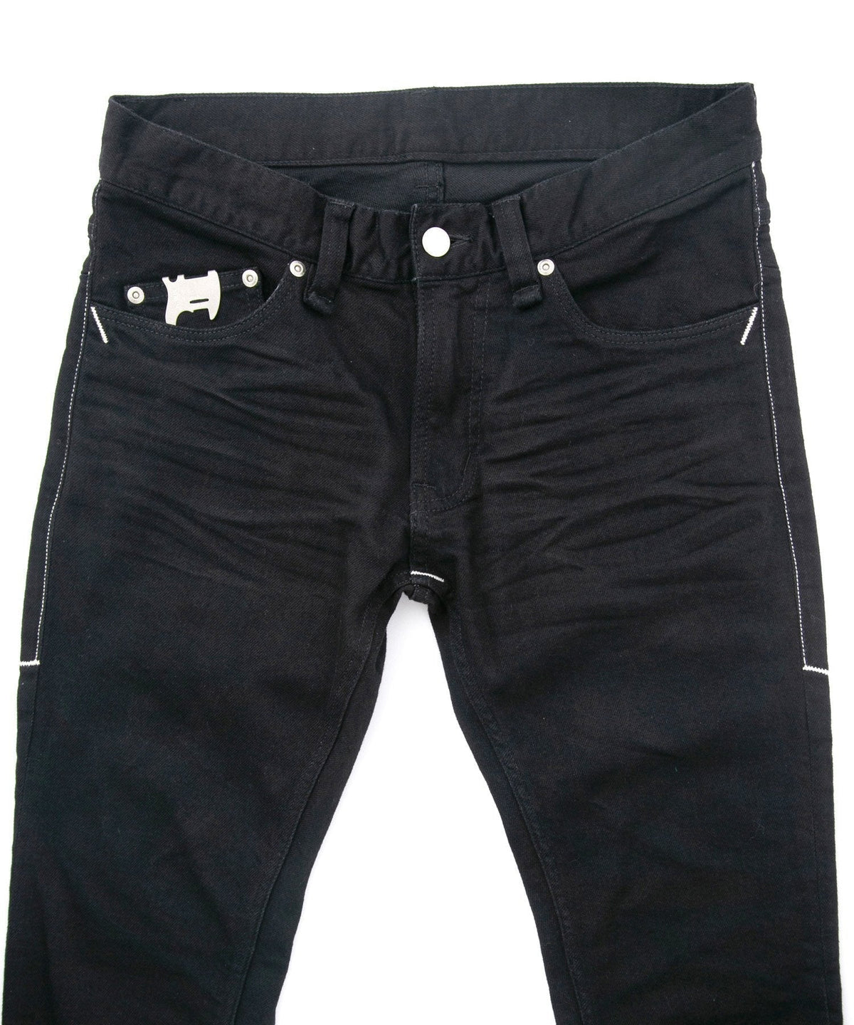 11oz オーガニックコットン ストレッチデニム SKINNY JOHN スキニー ワンウォッシュ - BLACK