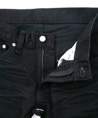 11oz オーガニックコットン ストレッチデニム SKINNY JOHN スキニー ワンウォッシュ - BLACK