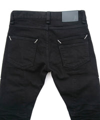 11oz オーガニックコットン ストレッチデニム SKINNY JOHN スキニー ワンウォッシュ - BLACK