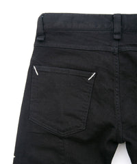 11oz オーガニックコットン ストレッチデニム SKINNY JOHN スキニー ワンウォッシュ - BLACK
