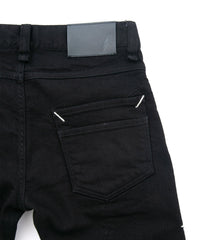 11oz オーガニックコットン ストレッチデニム SKINNY JOHN スキニー ワンウォッシュ - BLACK