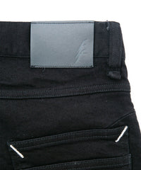 11oz オーガニックコットン ストレッチデニム SKINNY JOHN スキニー ワンウォッシュ - BLACK