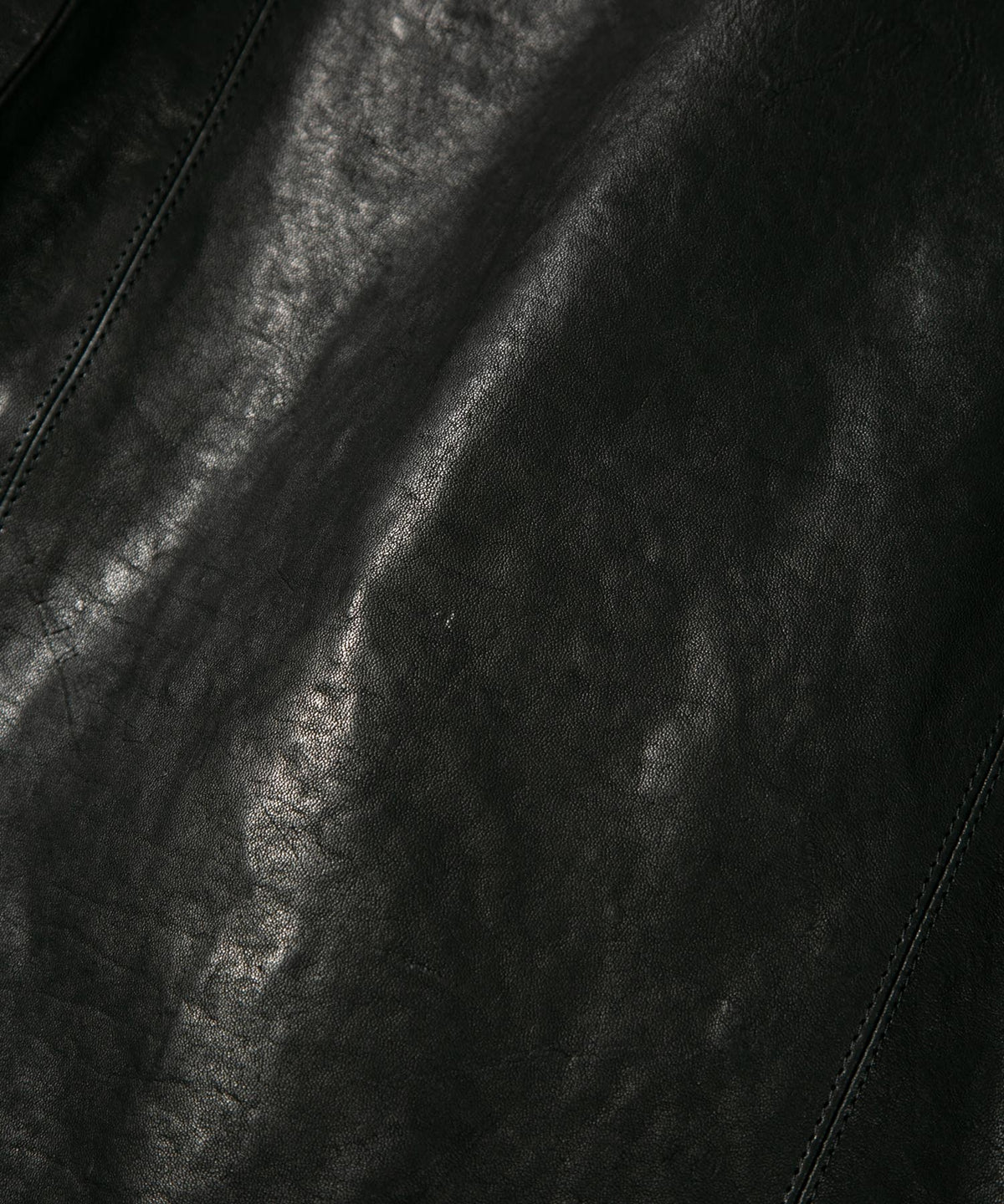 Full tanning pit-tanned shrink-wrapped horsehide HI-FLYER double riders jacket - BLACK