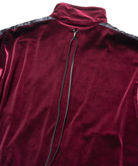 ストレッチ トリコット ベロア トラックジャケット - WINE