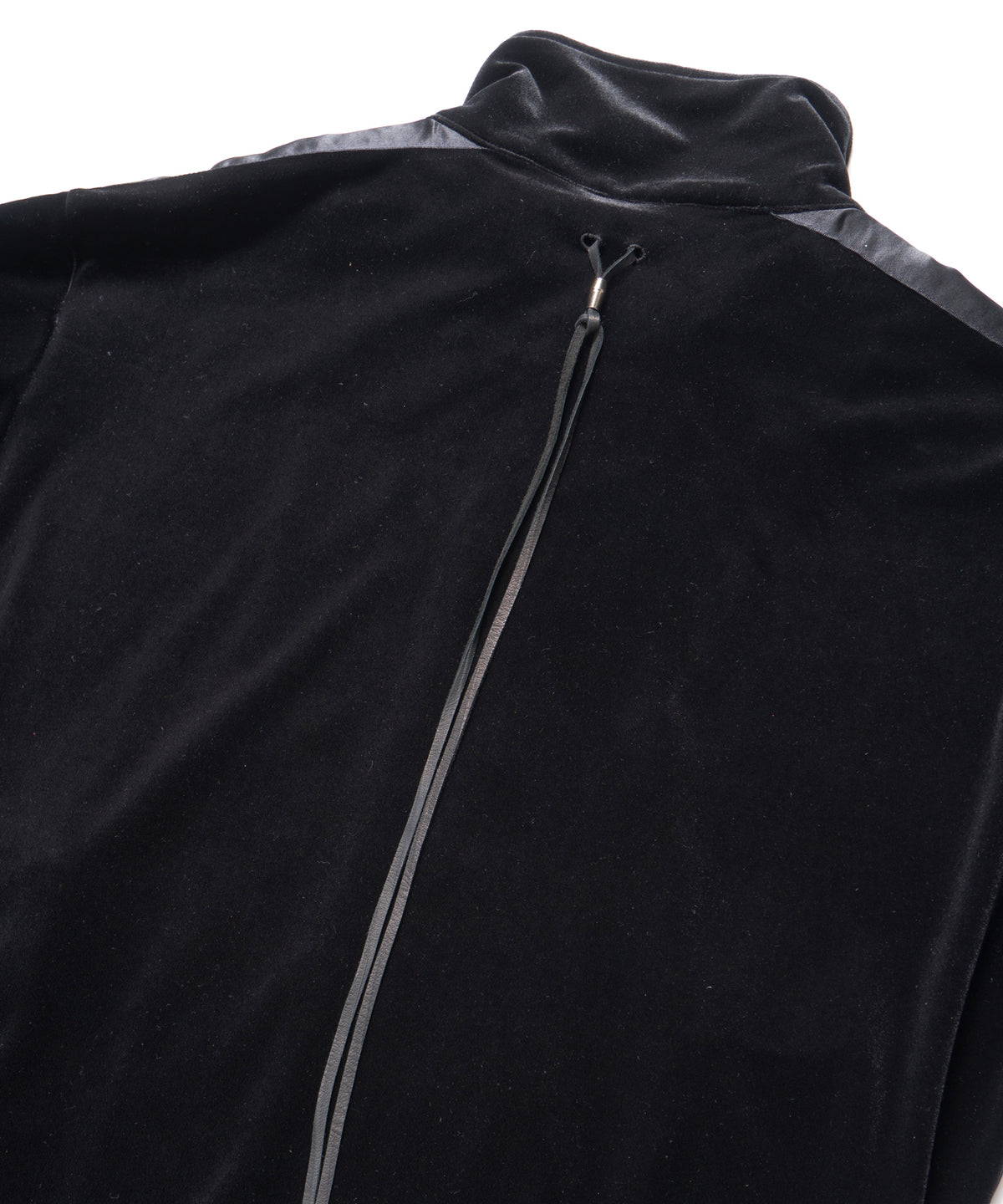 ストレッチ トリコット ベロア トラックジャケット - BLACK