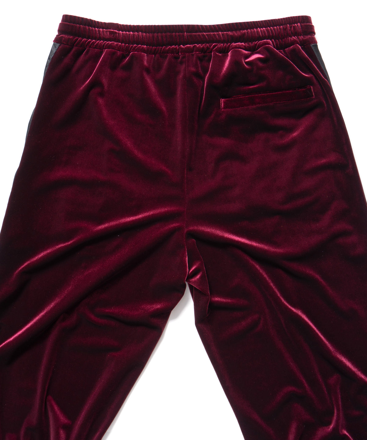 ストレッチ トリコット ベロア ワイド トラックパンツ - WINE