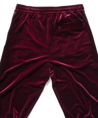 ストレッチ トリコット ベロア ワイド トラックパンツ - WINE