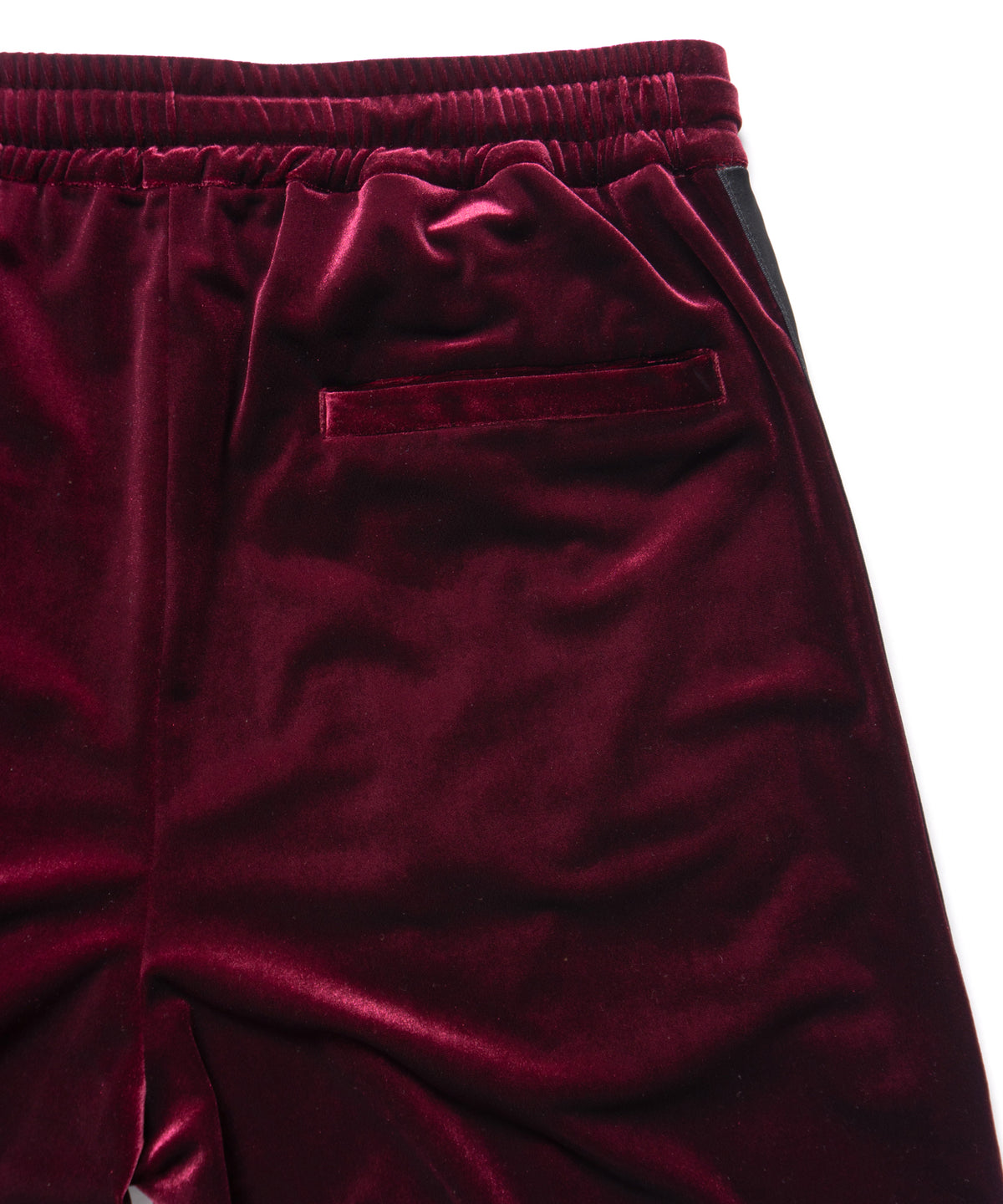ストレッチ トリコット ベロア ワイド トラックパンツ - WINE