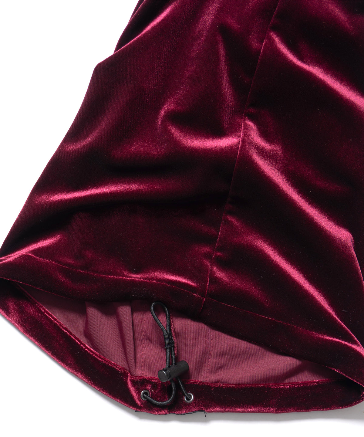 ストレッチ トリコット ベロア ワイド トラックパンツ - WINE