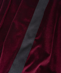 ストレッチ トリコット ベロア ワイド トラックパンツ - WINE