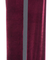 ストレッチ トリコット ベロア ワイド トラックパンツ - WINE