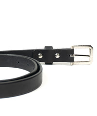 フルタンニンピット鞣し ステアハイド ベンズ ナローベルト - BLACK