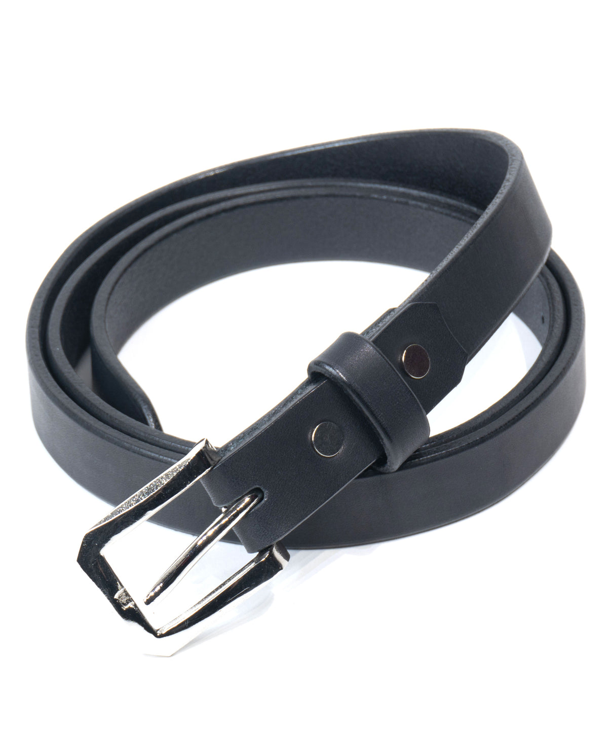 フルタンニンピット鞣し ステアハイド ベンズ ナローベルト - BLACK