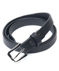 フルタンニンピット鞣し ステアハイド ベンズ ナローベルト - BLACK