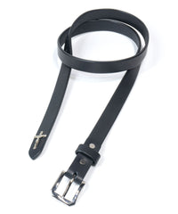 フルタンニンピット鞣し ステアハイド ベンズ クロスカスタム ナローベルト - BLACK