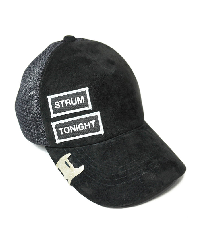 LEATHER MESH CAP with Visor parts - BLACK