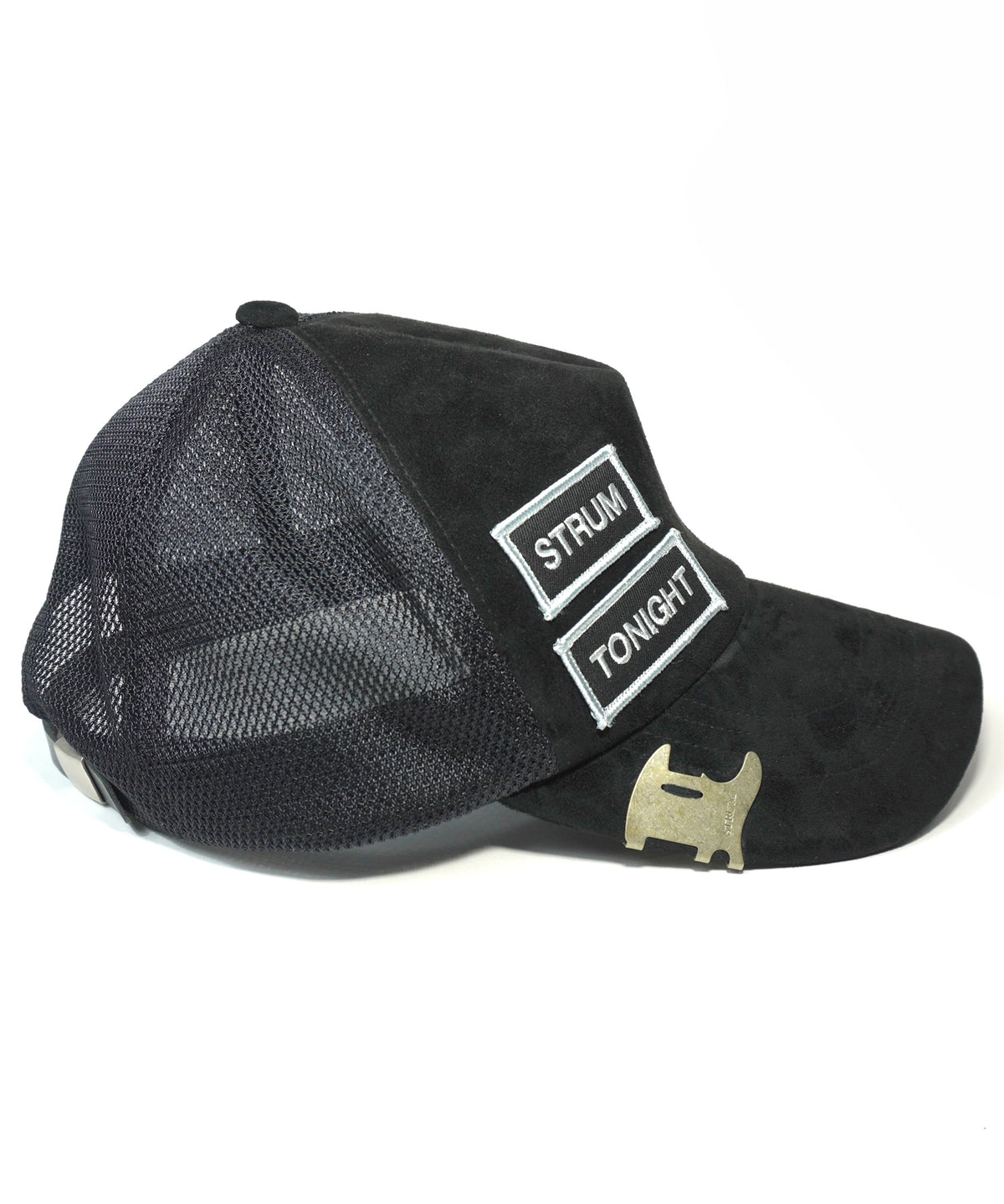 LEATHER MESH CAP with Visor parts - BLACK