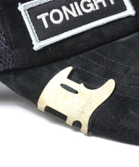 LEATHER MESH CAP with Visor parts - BLACK