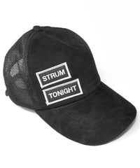 LEATHER MESH CAP - BLACK
