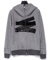 【直営限定】ジップアップ パッチワークフーディー - GRAY