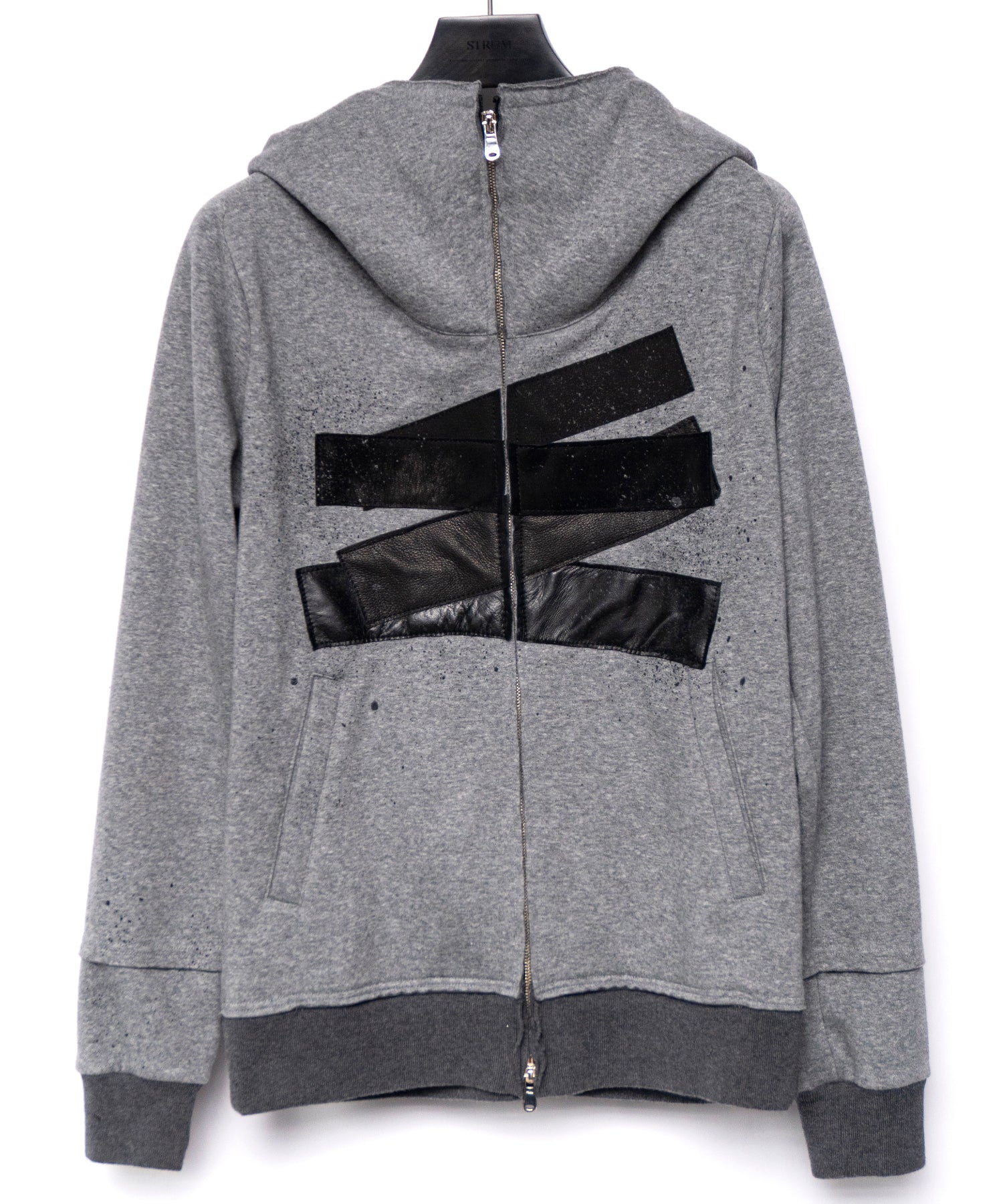 Load image into Gallery viewer, Zip-up Patchwork Hoodie - GRAY