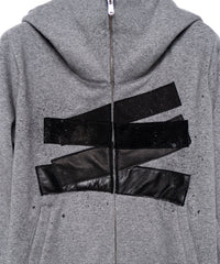 【直営限定】ジップアップ パッチワークフーディー - GRAY