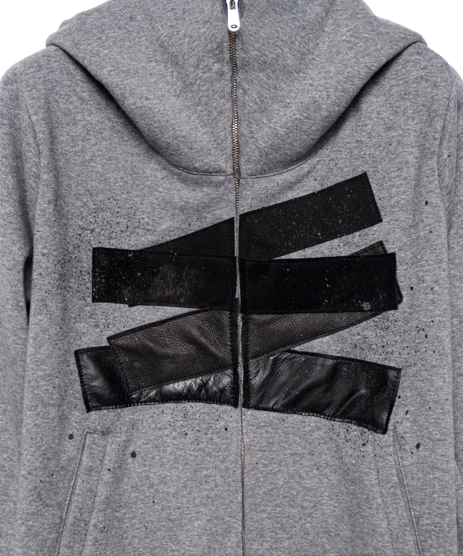 Load image into Gallery viewer, Zip-up Patchwork Hoodie - GRAY