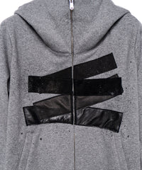 Load image into Gallery viewer, Zip-up Patchwork Hoodie - GRAY