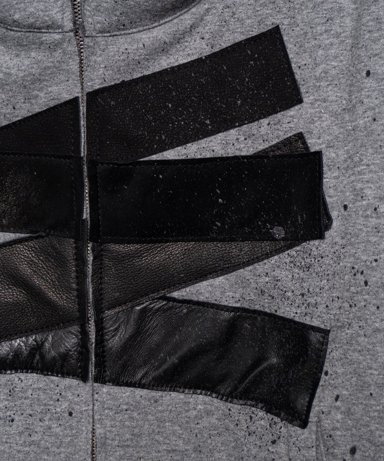 Load image into Gallery viewer, Zip-up Patchwork Hoodie - GRAY