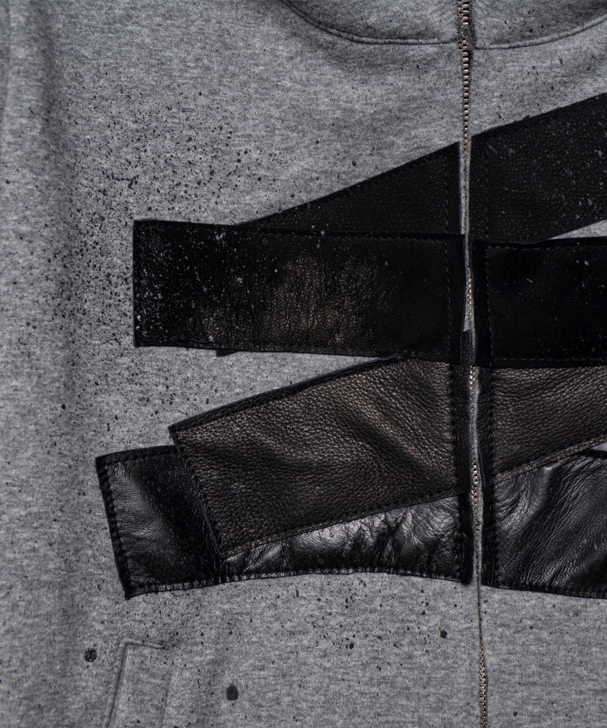 【直営限定】ジップアップ パッチワークフーディー - GRAY