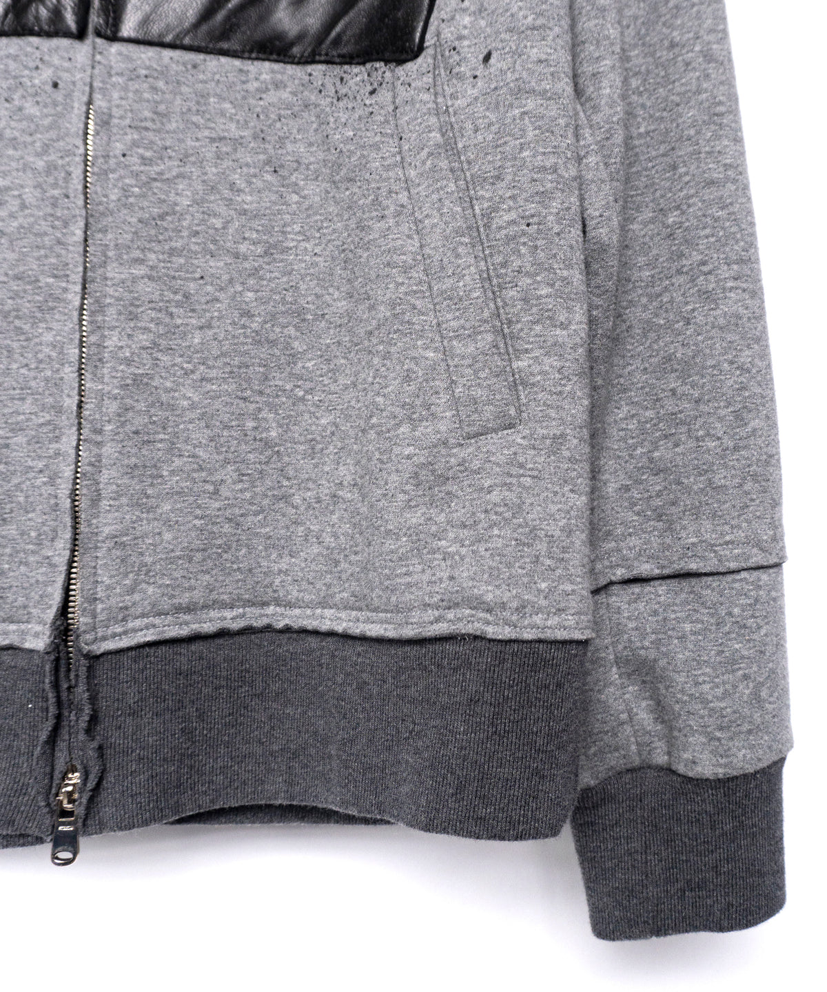 【直営限定】ジップアップ パッチワークフーディー - GRAY