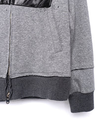【直営限定】ジップアップ パッチワークフーディー - GRAY