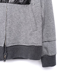 Load image into Gallery viewer, Zip-up Patchwork Hoodie - GRAY
