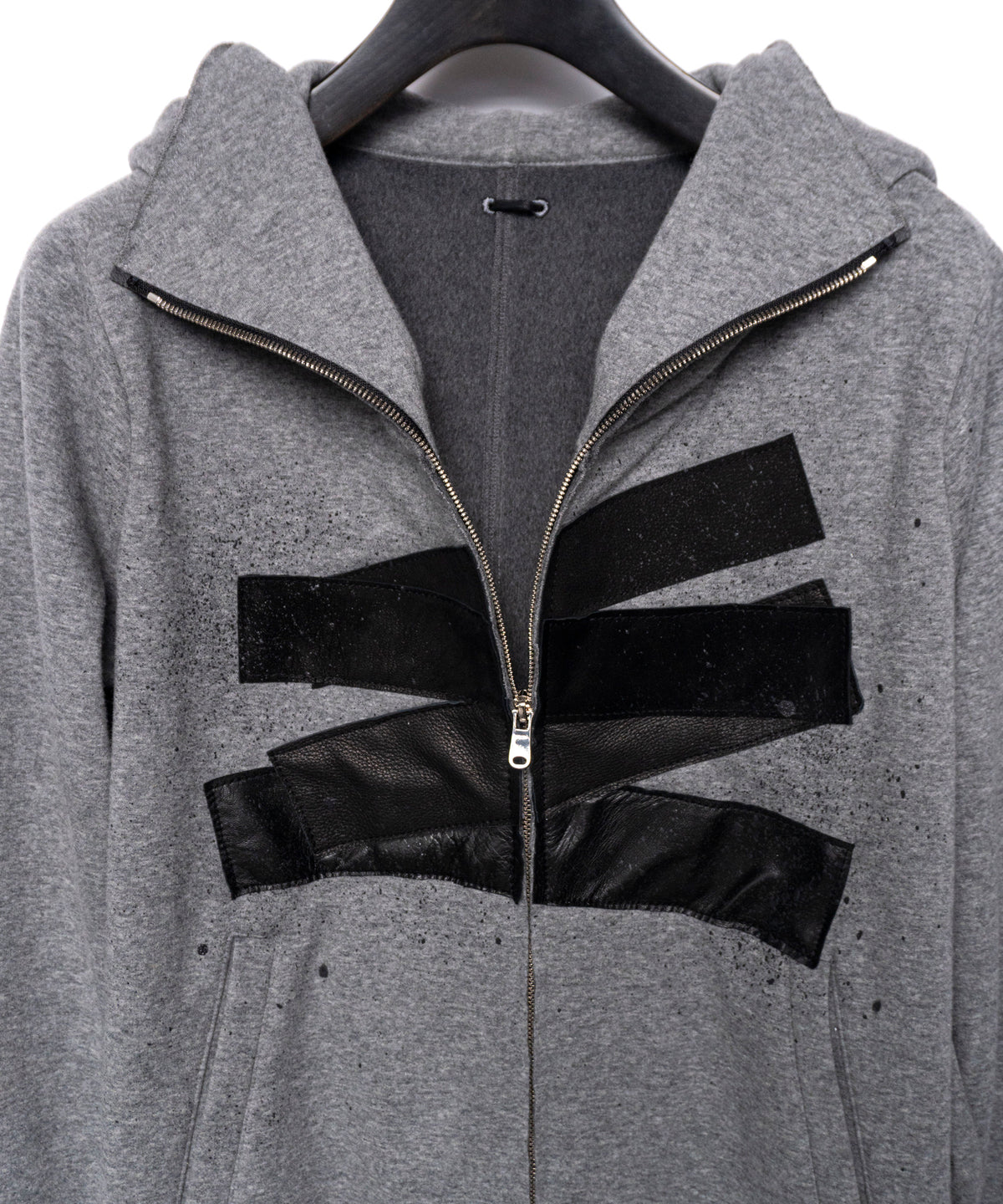 【直営限定】ジップアップ パッチワークフーディー - GRAY