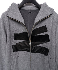 【直営限定】ジップアップ パッチワークフーディー - GRAY