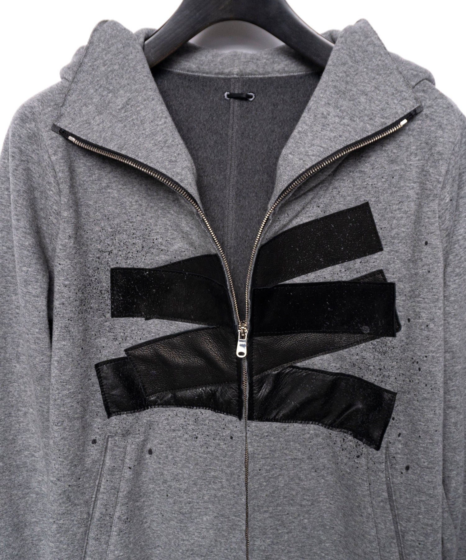 Load image into Gallery viewer, Zip-up Patchwork Hoodie - GRAY
