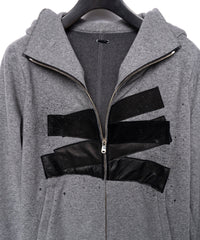 Load image into Gallery viewer, Zip-up Patchwork Hoodie - GRAY