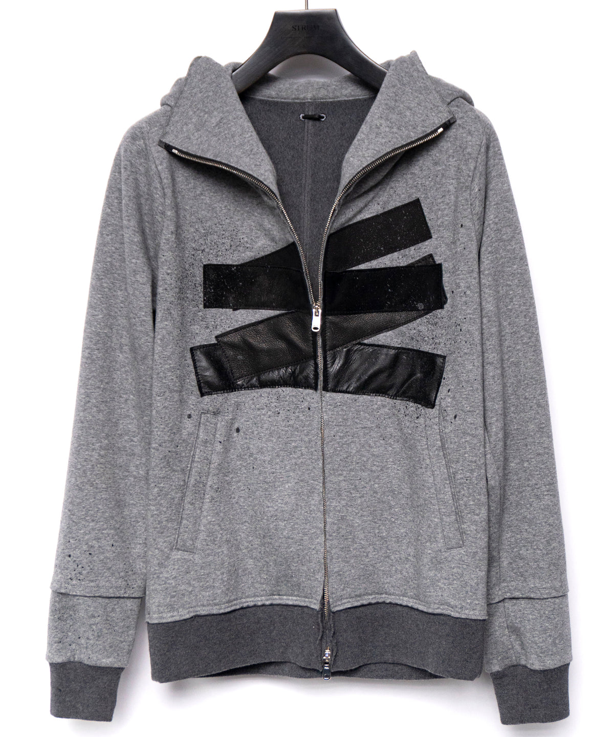 【直営限定】ジップアップ パッチワークフーディー - GRAY