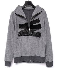 【直営限定】ジップアップ パッチワークフーディー - GRAY