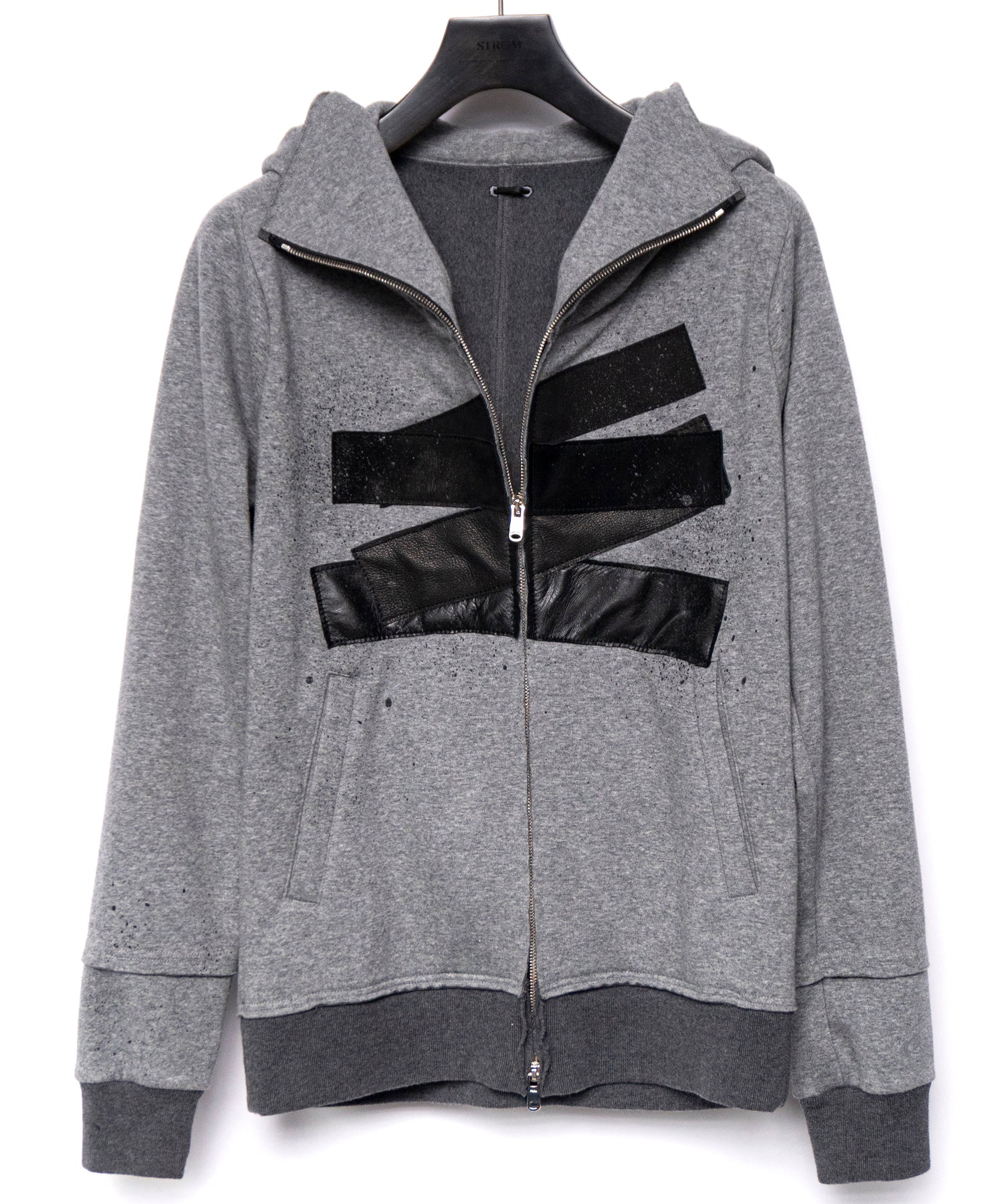 Load image into Gallery viewer, Zip-up Patchwork Hoodie - GRAY