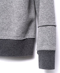 【直営限定】ジップアップ パッチワークフーディー - GRAY