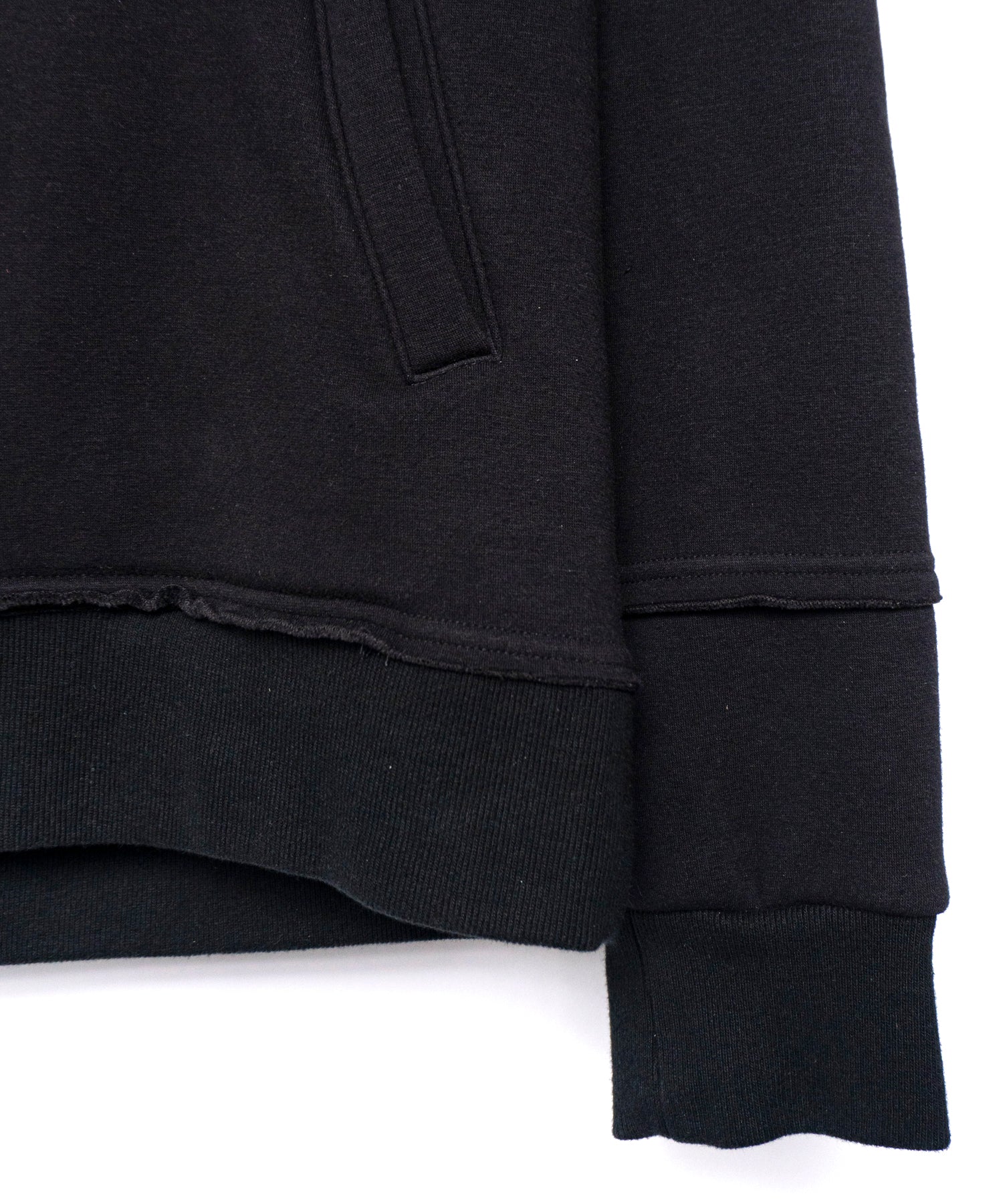 Load image into Gallery viewer, Zip-up Patchwork Hoodie - BLACK