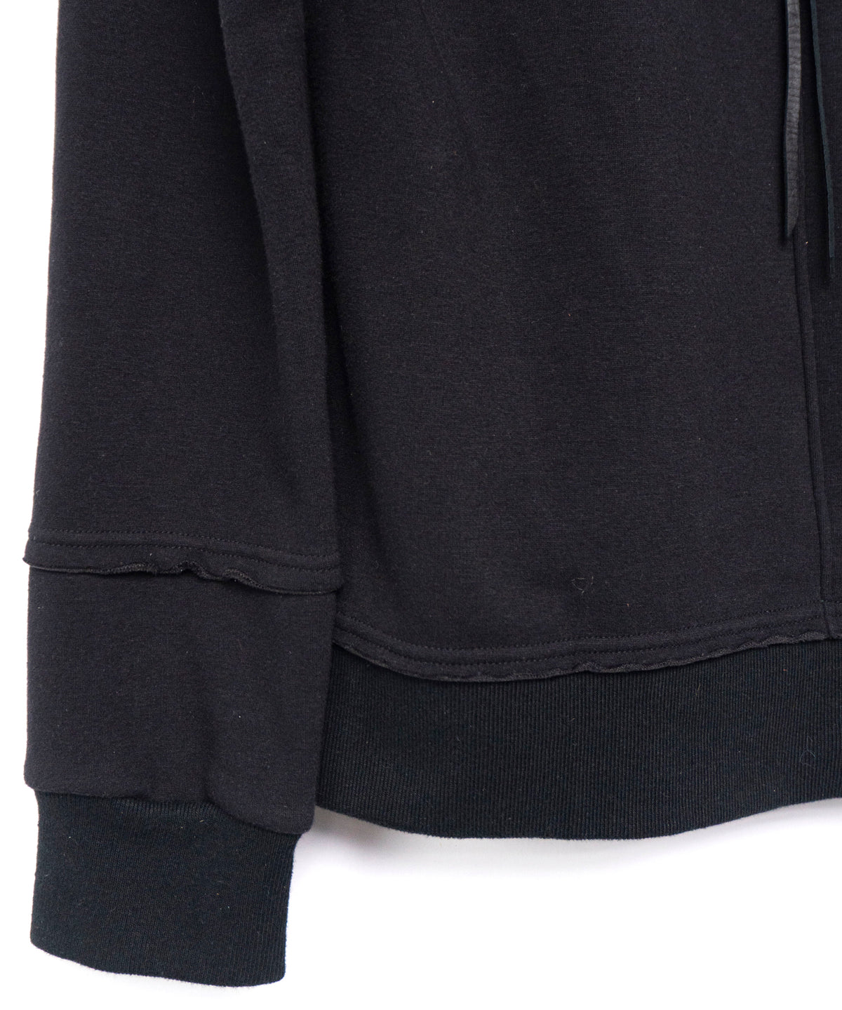 【直営限定】ジップアップ パッチワークフーディー - BLACK