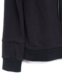 【直営限定】ジップアップ パッチワークフーディー - BLACK