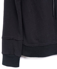 Load image into Gallery viewer, Zip-up Patchwork Hoodie - BLACK