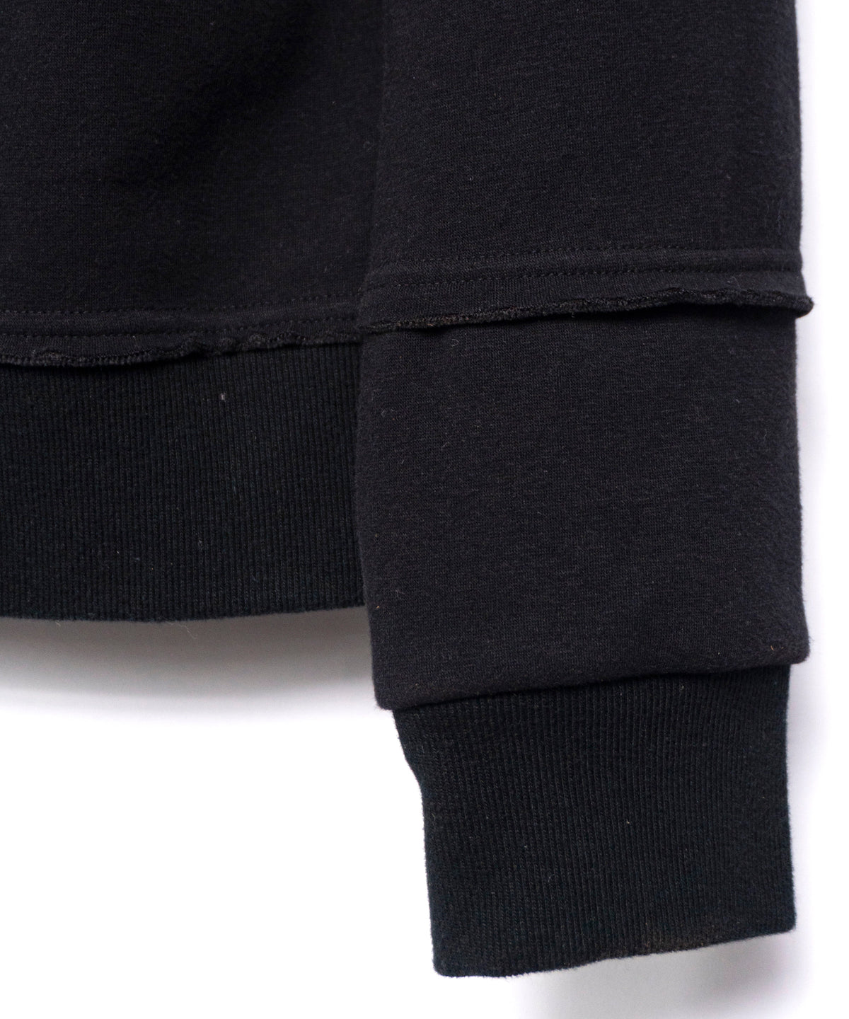 【直営限定】ジップアップ パッチワークフーディー - BLACK
