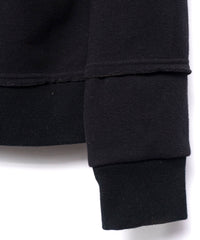 【直営限定】ジップアップ パッチワークフーディー - BLACK