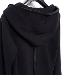 Load image into Gallery viewer, Zip-up Patchwork Hoodie - BLACK