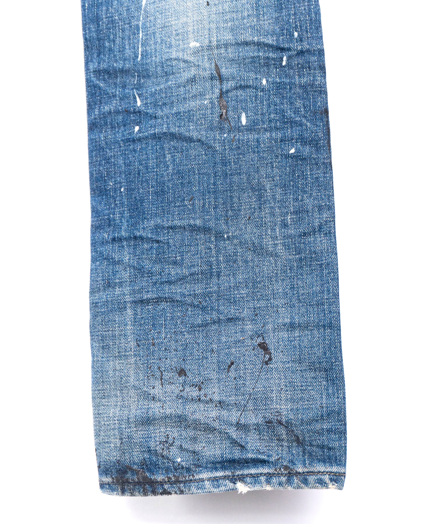 直営限定】レザーパッチワーク デニムパンツ - INDIGO – STRUM OFFICIAL